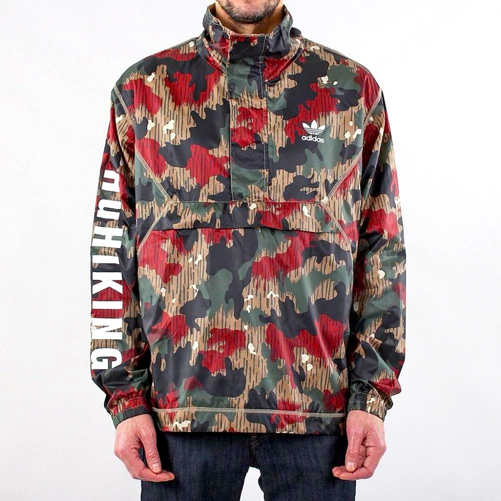 x Pharrell Williams Hu Hiking Camouflage Quarter-Zip Windbreaker jacket size L